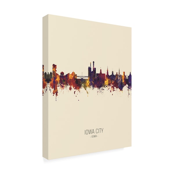 Michael Tompsett 'Iowa City Iowa Skyline Portrait III' Canvas Art,14x19